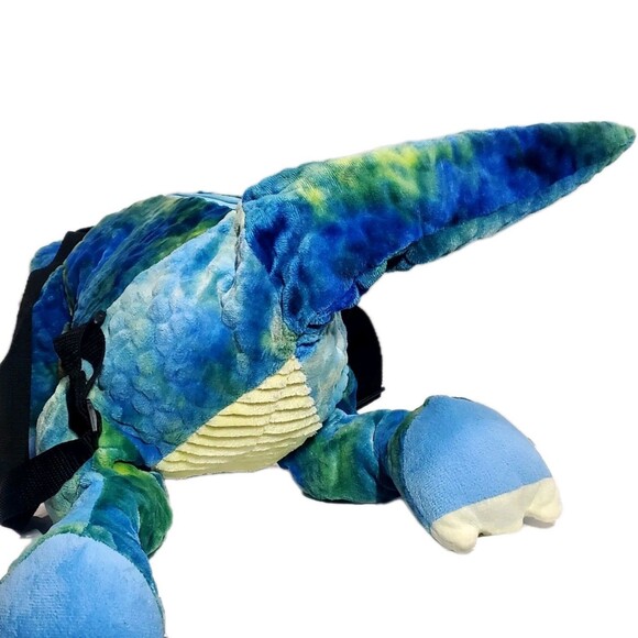 Adventure Planet  21"Triceratops Dinosaur Backpack Tie Dye Blue Stuffed Animal - Picture 5 of 12